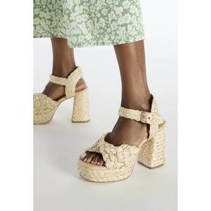 NEW TINA ROSE women's gail platform sandal in natural raffia
